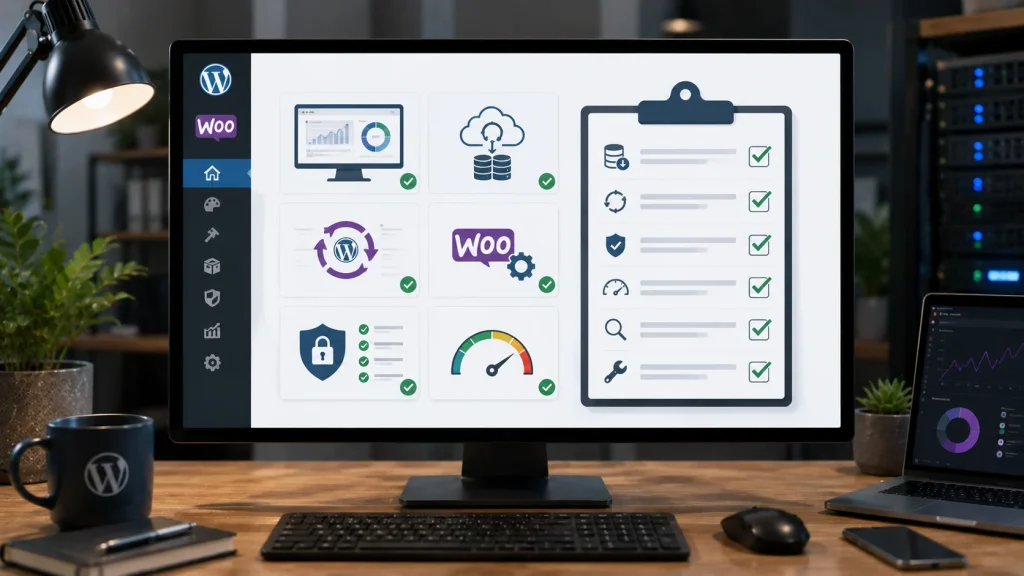 website maintenance checklist for WordPress and WooCommerce sites