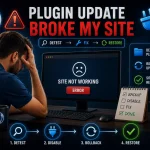 WordPress plugin update broke my site with dashboard and error state