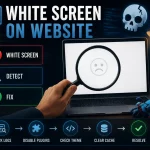 website white screen blank page during technical troubleshooting