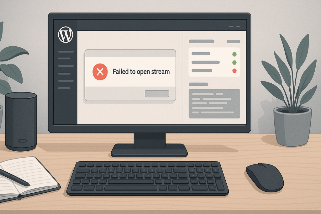 wordpress failed to open stream error