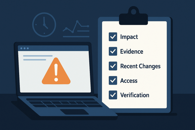 Website Incident Checklist: What to Do Before and During an Urgent Website Fix