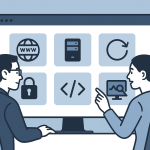 Website owner reviewing a secure maintenance handover plan with technical support