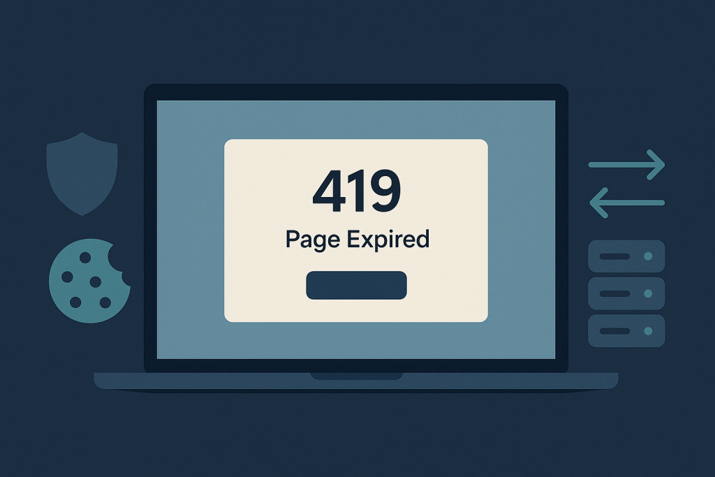 Developer reviewing a Laravel 419 Page Expired error caused by a CSRF session mismatch